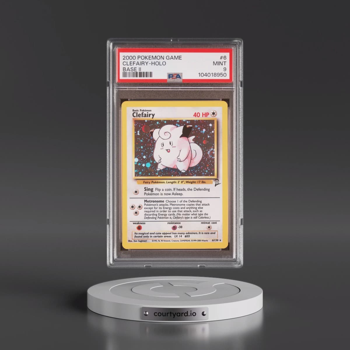 2000 Pokémon Game Base II #6 Clefairy - Holo (PSA 9 MINT)