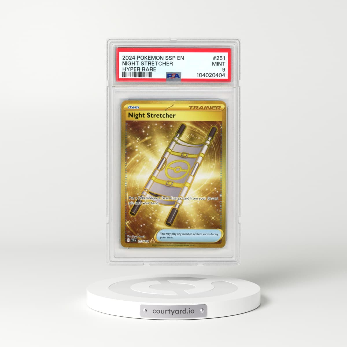 2024 Pokémon Ssp EN-Surging Sparks #251 Night Stretcher - Hyper Rare (PSA 9 MINT)