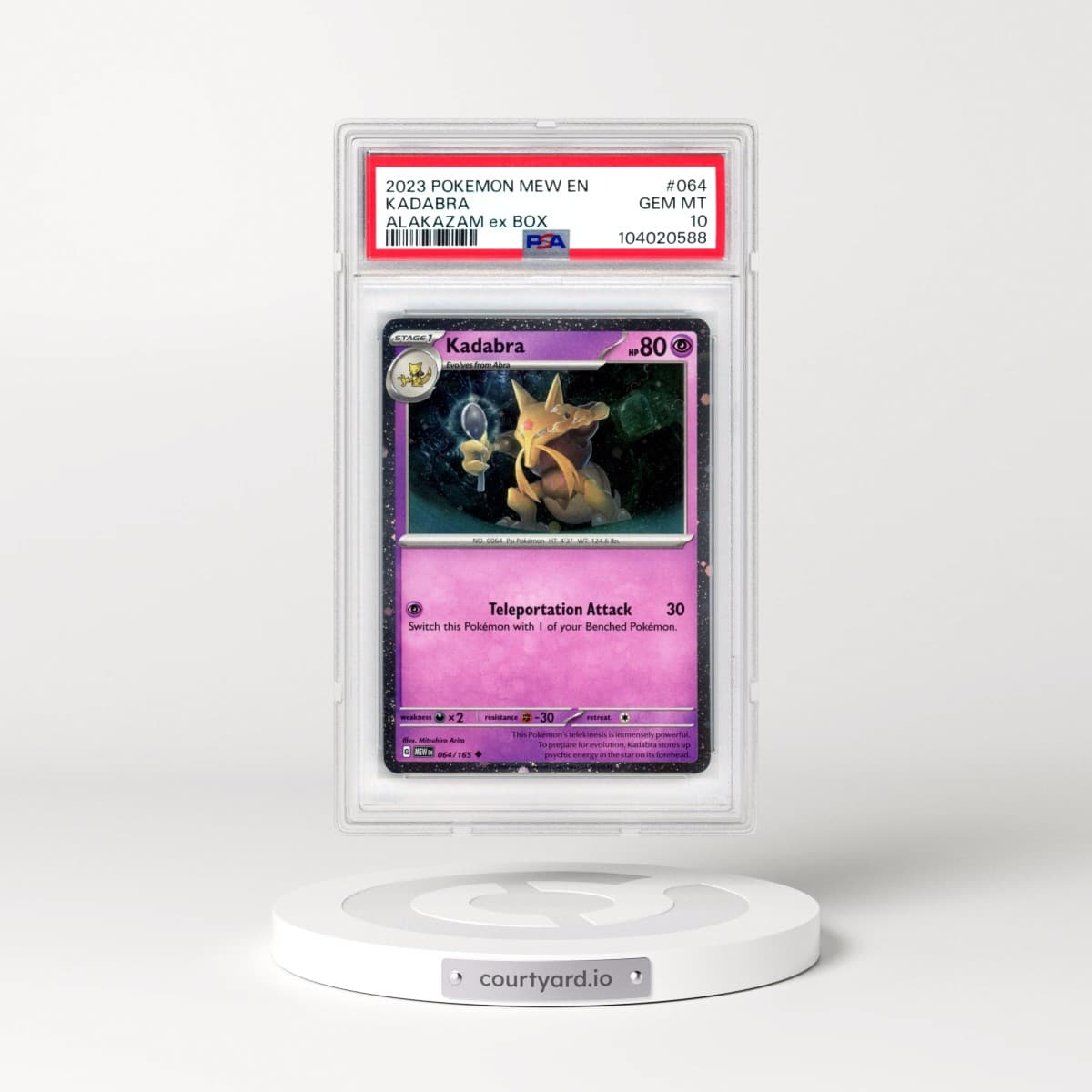 2023 Pokémon Mew EN-151 #064 Kadabra - Alakazam EX Box (PSA 10 GEM MINT)