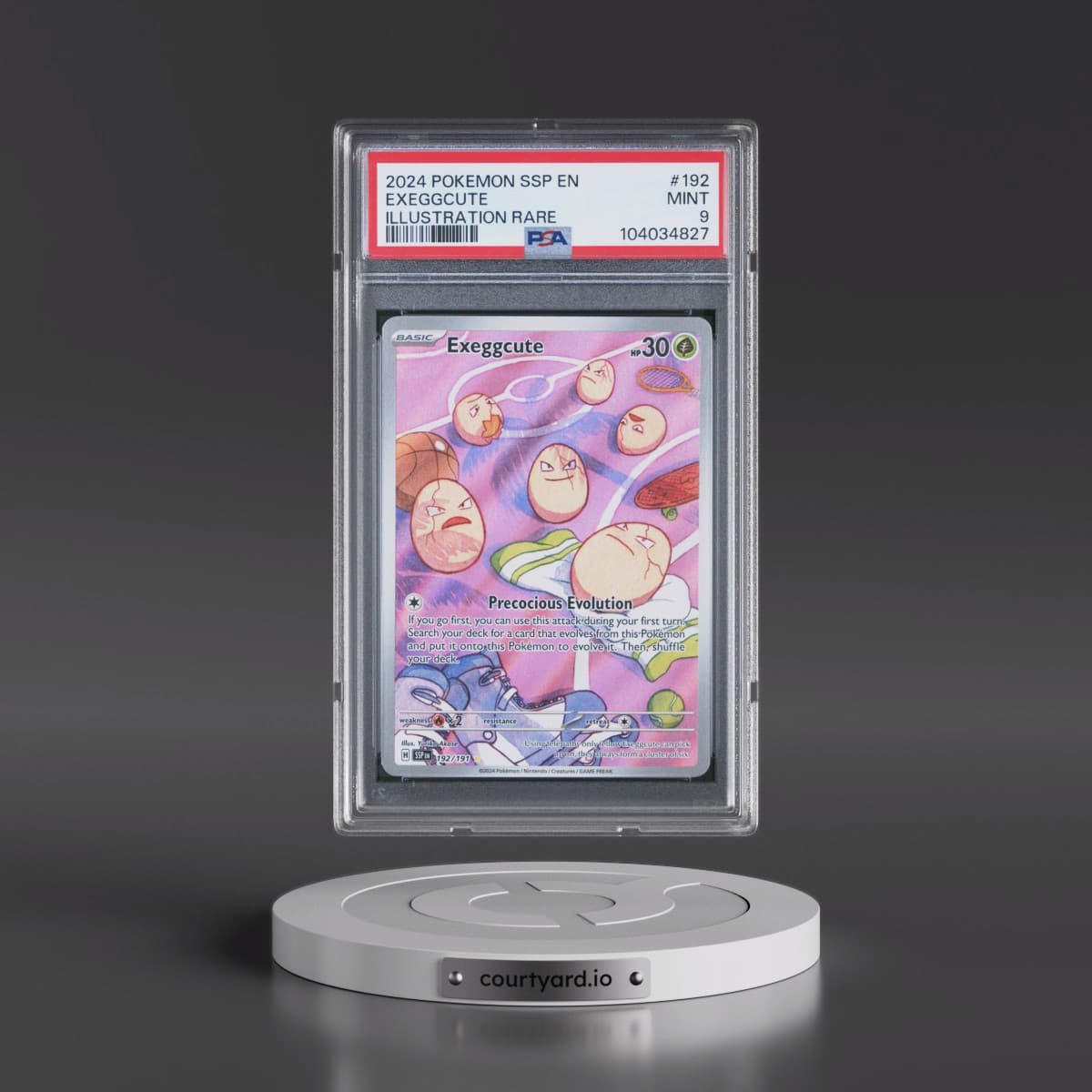 2024 Pokémon Ssp EN-Surging Sparks #192 Exeggcute - Illustration Rare (PSA 9 MINT)