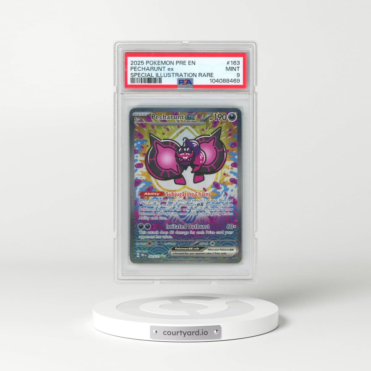 2025 Pokémon Pre EN-Prismatic Evolutions #163 Pecharunt EX - Holo Special Illustration Rare (PSA 9 MINT)