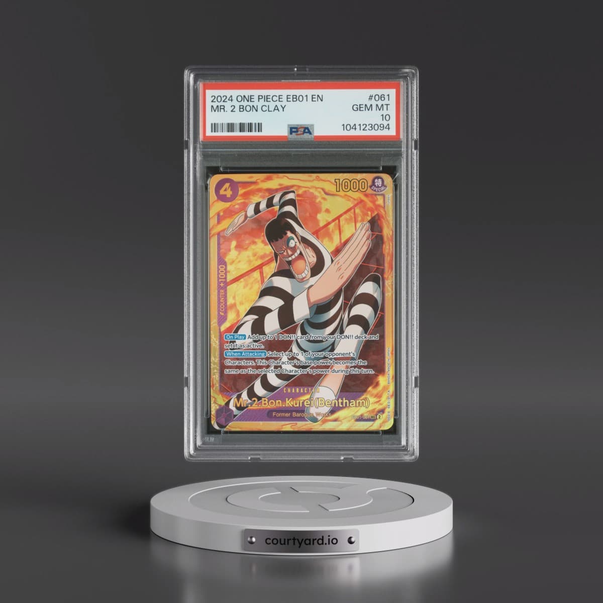 2024 One Piece Extra Booster -Memorial Collection #061 Mr. 2 Bon Clay (PSA 10 GEM MINT)