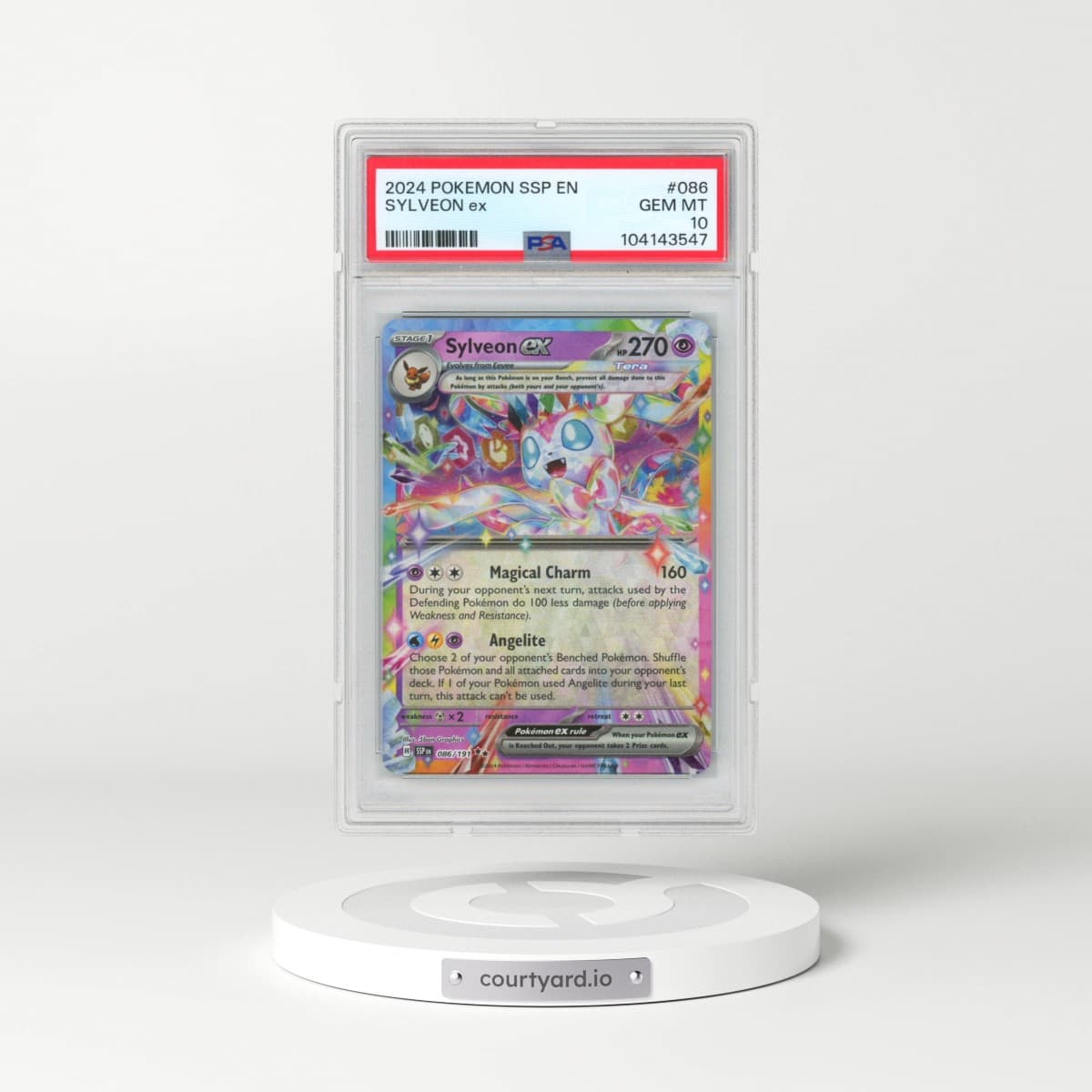 2024 Pokémon Ssp EN-Surging Sparks #086 Sylveon EX - Holo (PSA 10 GEM MINT)