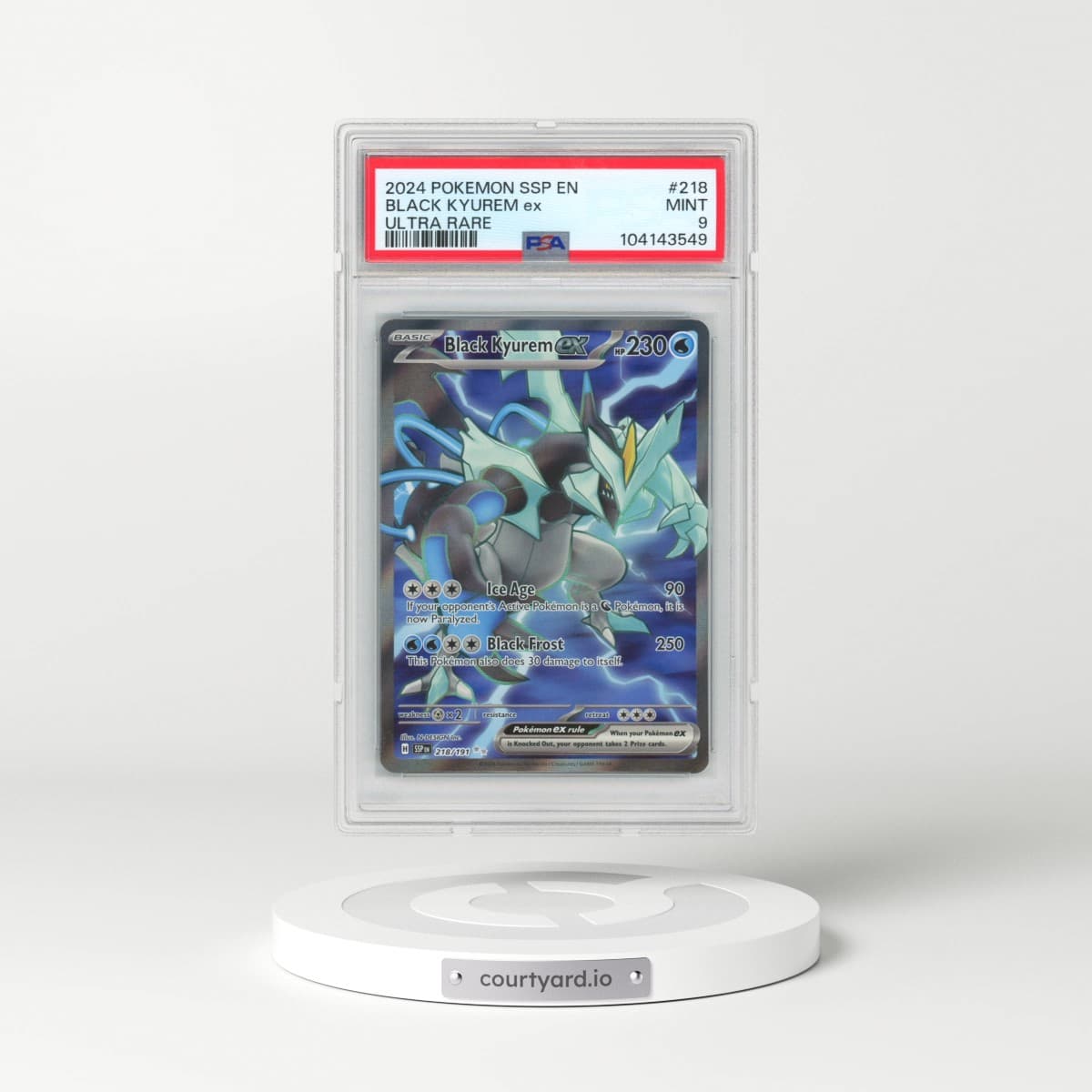 2024 Pokémon Ssp EN-Surging Sparks #218 Black Kyurem EX - Holo Ultra Rare (PSA 9 MINT)