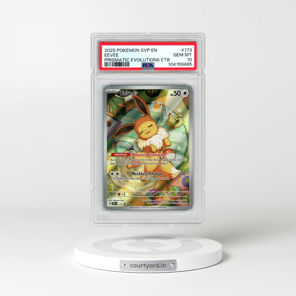 2025 Pokémon Svp EN-SV Black Star Promo #173 Eevee - Prismatic Evolutions Elite Trainer Box (PSA 10 GEM MINT)