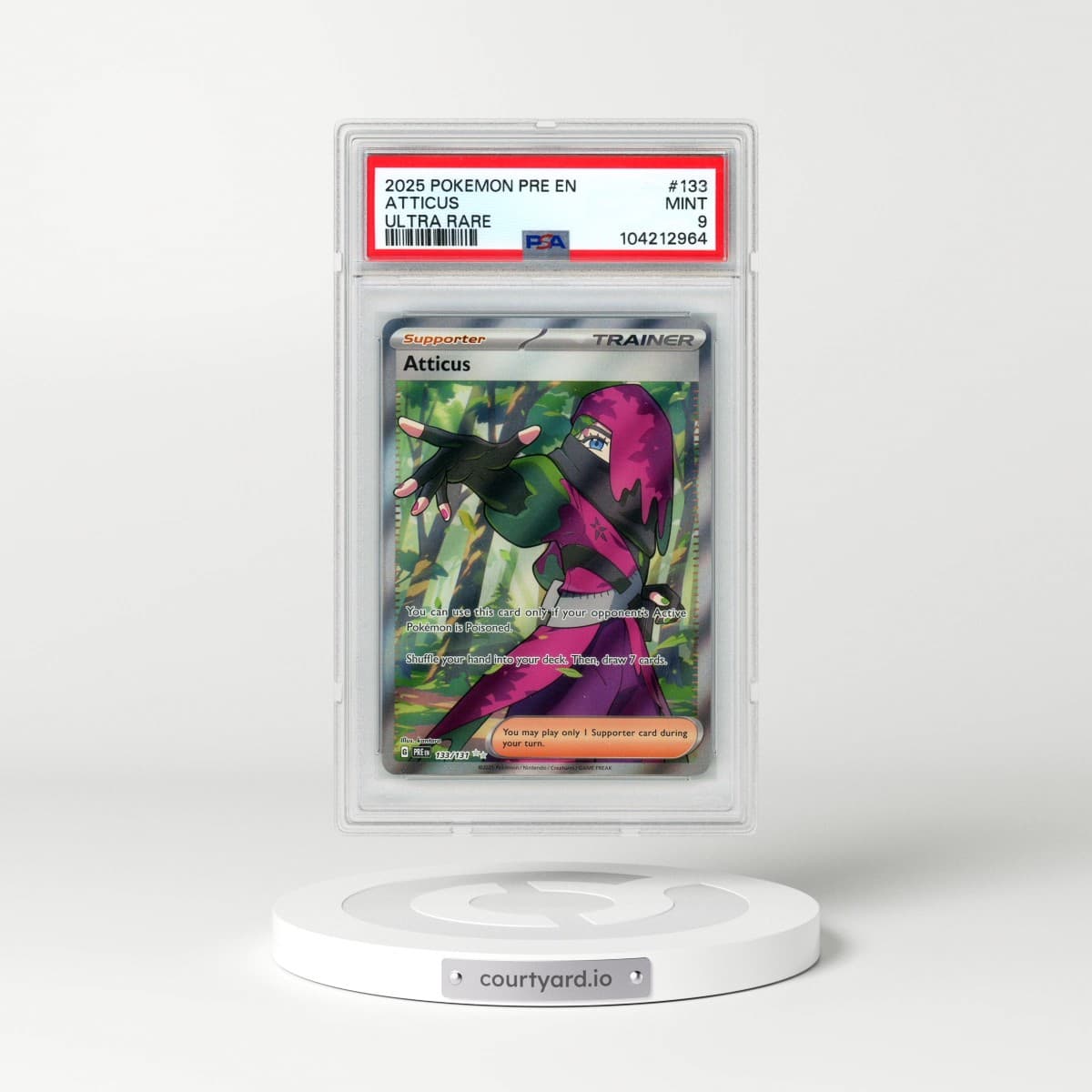 2025 Pokémon Pre EN-Prismatic Evolutions #133 Atticus - Ultra Rare (PSA 9 MINT)