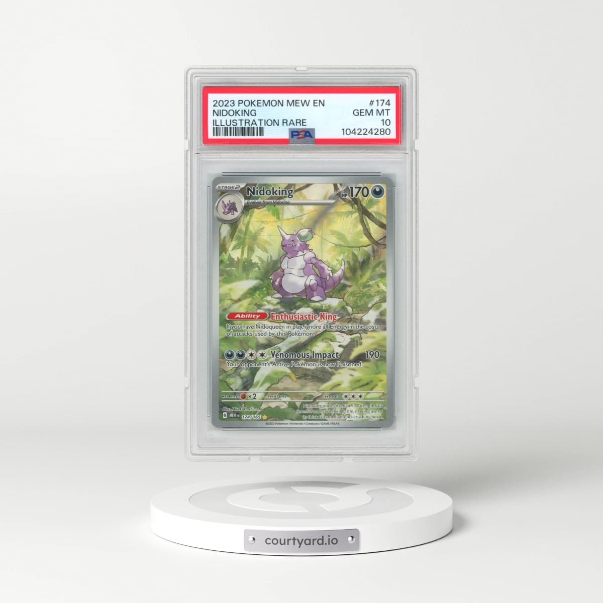 2023 Pokémon Mew EN-151 #174 Nidoking - Illustration Rare (PSA 10 GEM MINT)