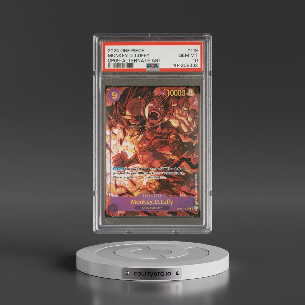 2024 One Piece OP09-Emperors in the New World #119 Monkey D. Luffy - Alternate Art (PSA 10 GEM MINT)