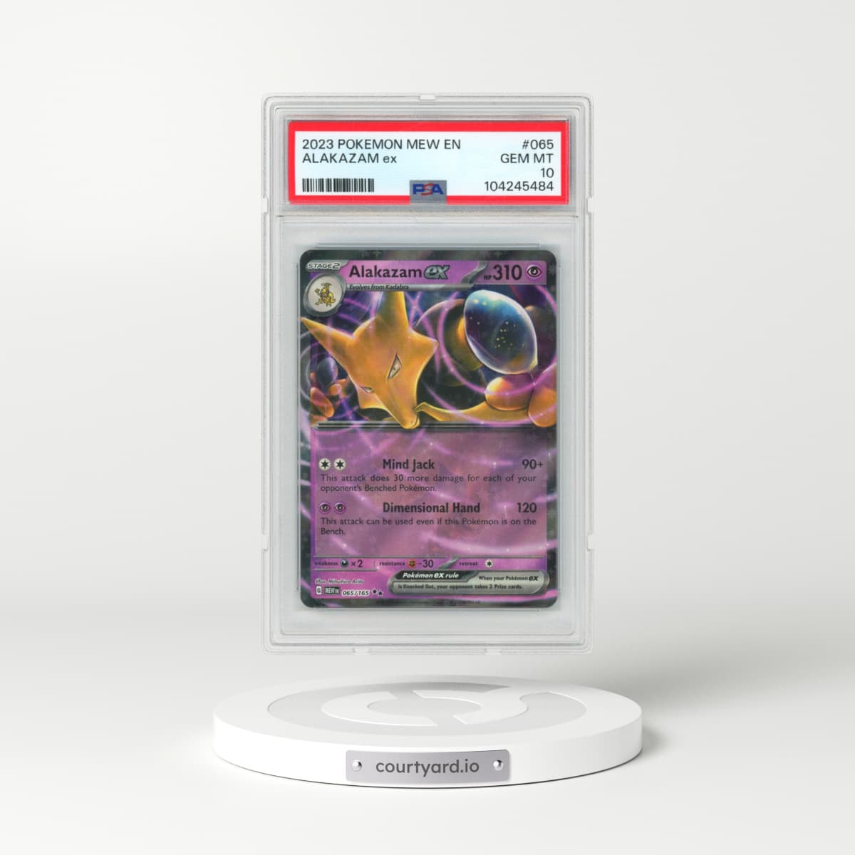 2023 Pokémon Mew EN-151 #065 Alakazam EX - Holo (PSA 10 GEM MINT)