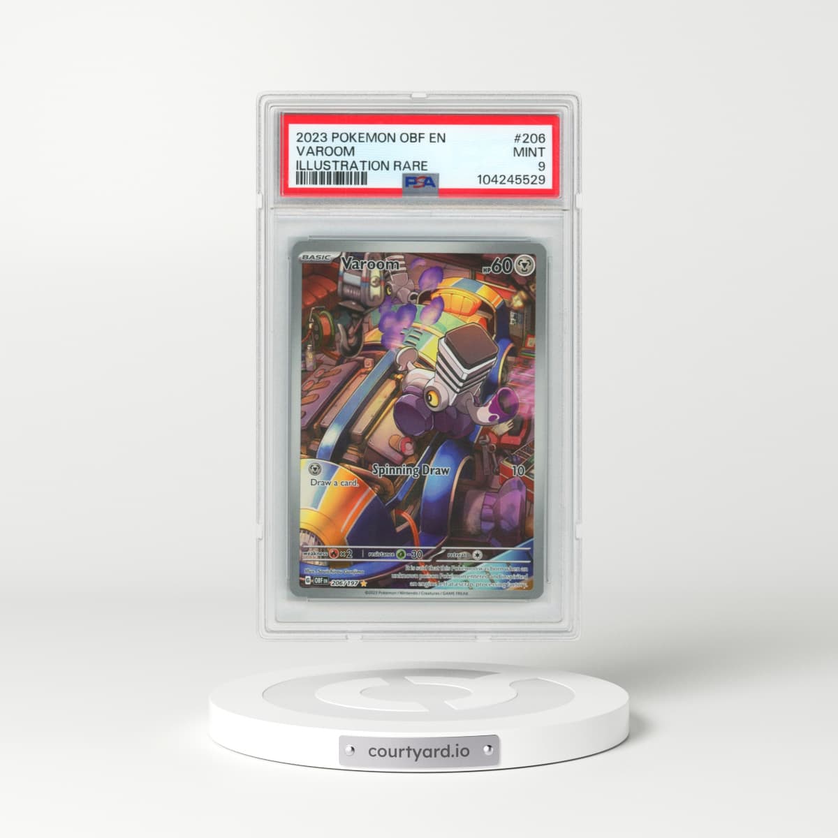 2023 Pokémon Obf EN-Obsidian Flames #206 Varoom - Illustration Rare (PSA 9 MINT)