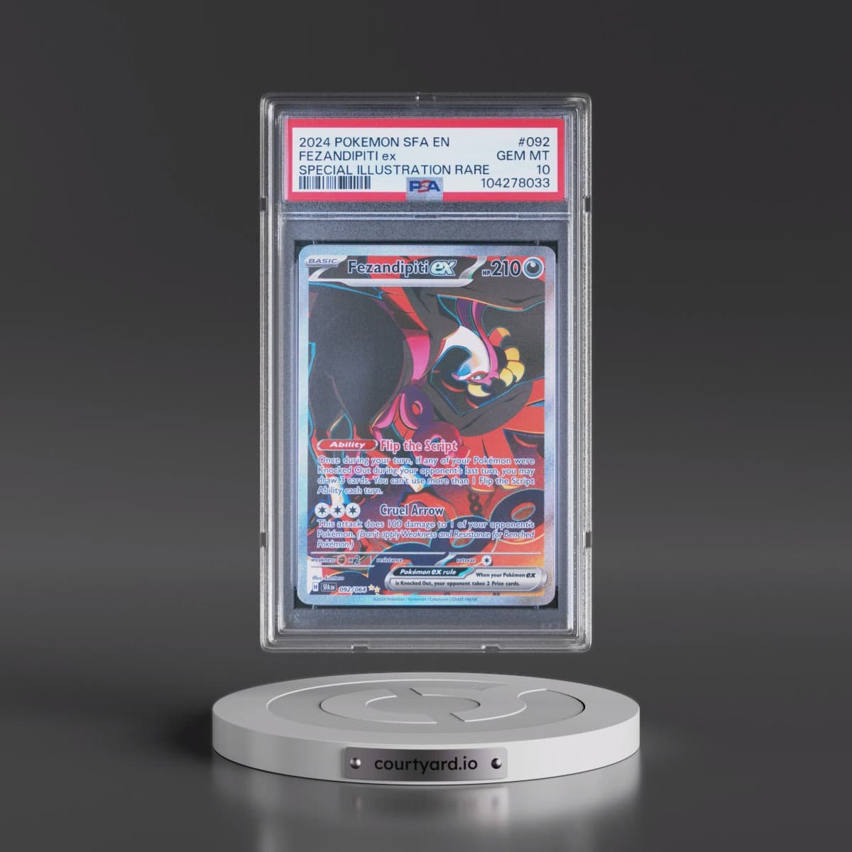 2024 Pokémon Sfa EN-Shrouded Fable #092 Fezandipiti EX - Holo Special Illustration Rare (PSA 10 GEM MINT)