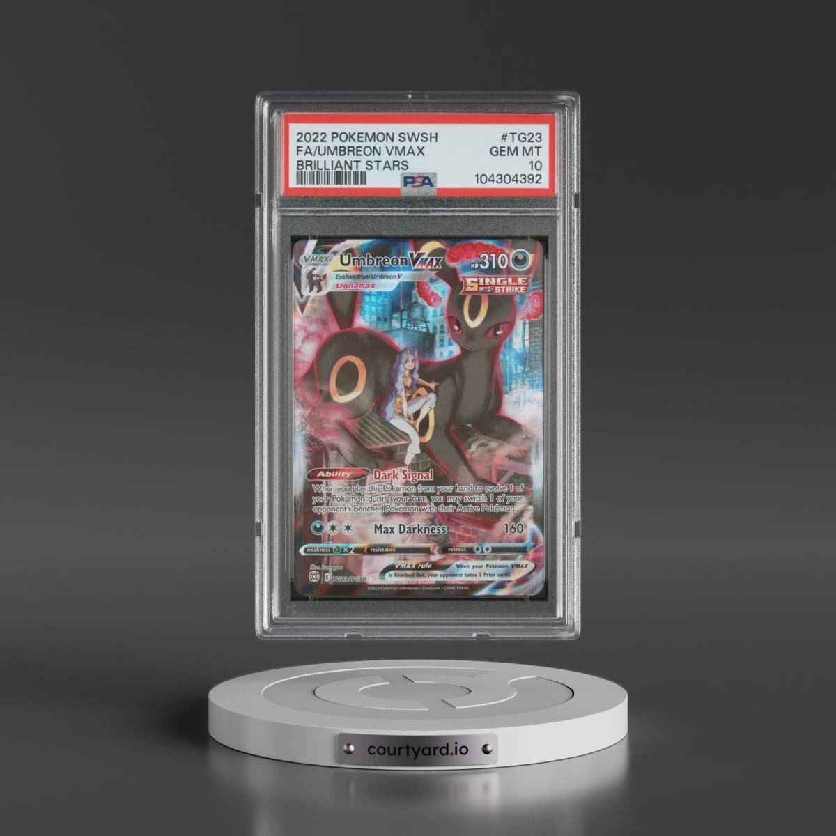 2022 Pokémon Sword & Shield Brilliant Stars #TG23 Umbreon Vmax - Full Art (PSA 10 GEM MINT)