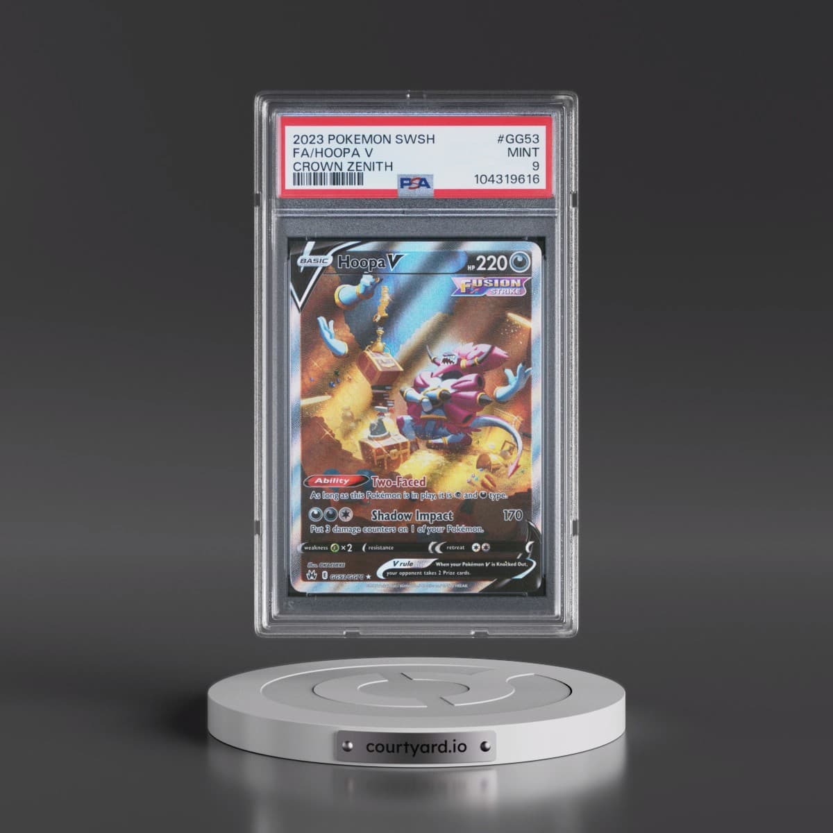 2023 Pokémon Sword and Shield Crown Zenith #GG53 Hoopa V - Holo Full Art (PSA 9 MINT)