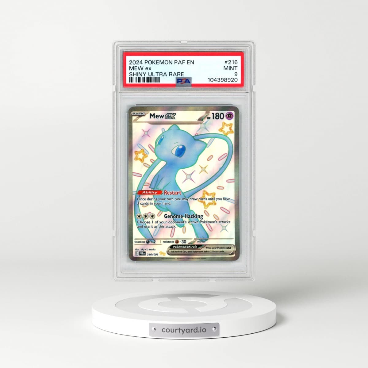 2024 Pokémon Paf EN-Paldean Fates #216 Mew EX - Holo Shiny Ultra Rare (PSA 9 MINT)