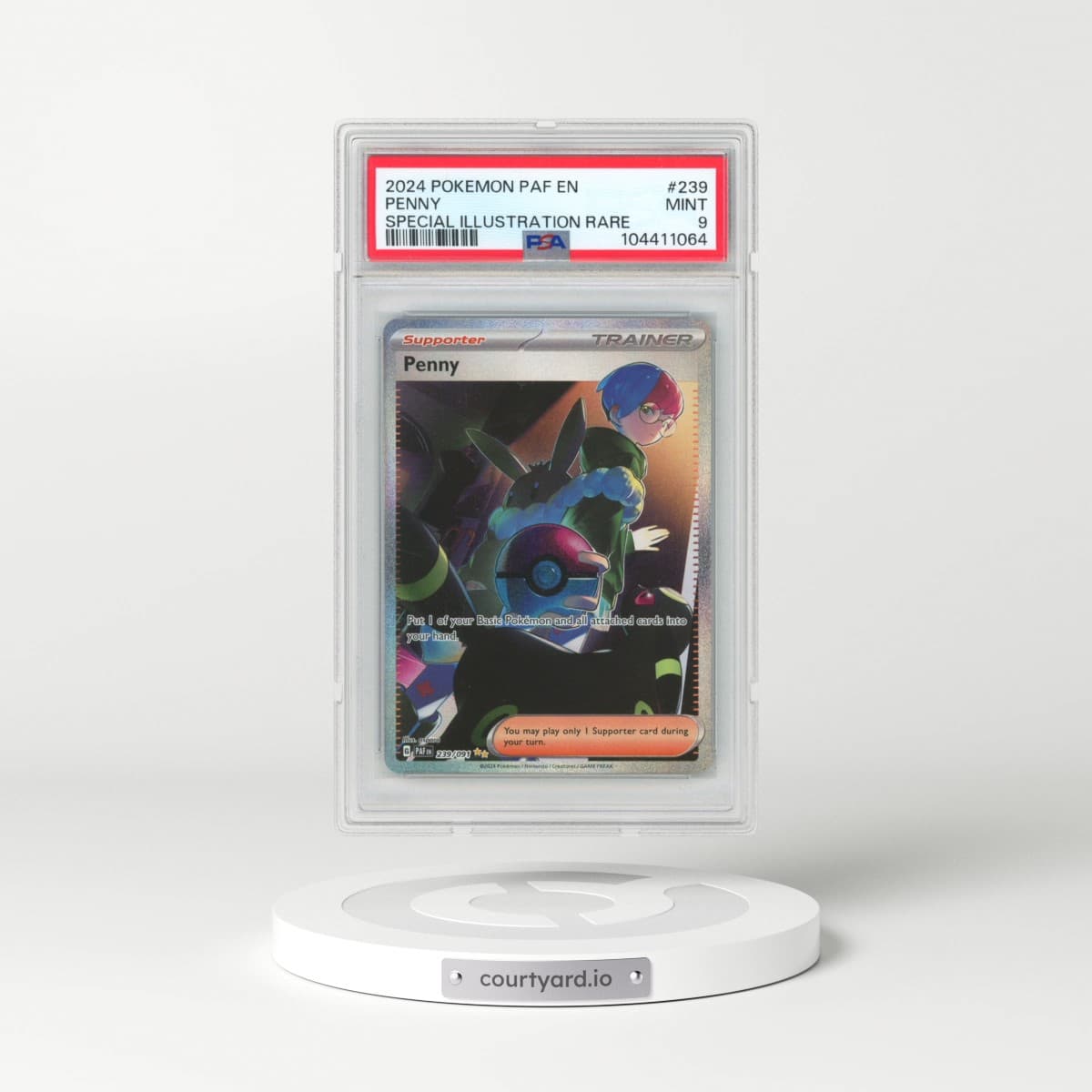 2024 Pokémon Paf EN-Paldean Fates #239 Penny - Special Illustration Rare (PSA 9 MINT)