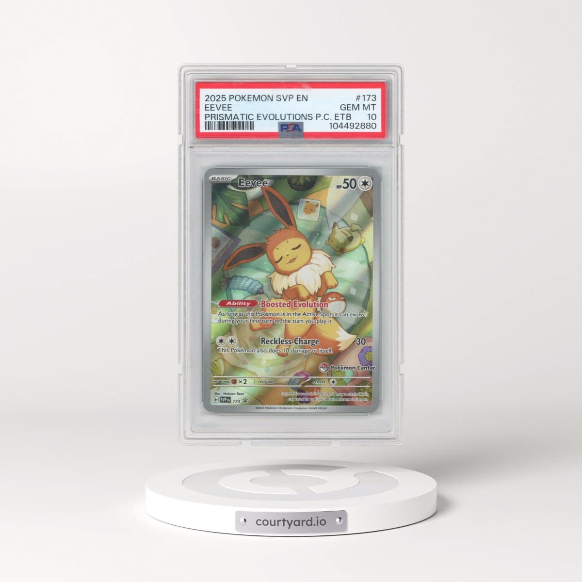 2025 Pokémon Svp EN-SV Black Star Promo #173 Eevee - Prismatic Evolutions Pokemon Center Elite Trainer Box (PSA 10 GEM MINT)