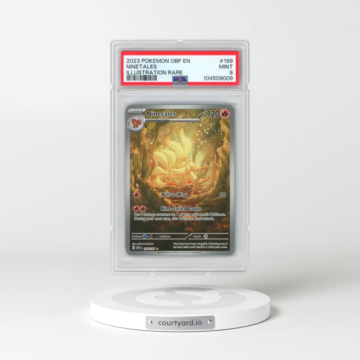 2023 Pokémon Obf EN-Obsidian Flames #199 Ninetales - Illustration Rare (PSA 9 MINT)