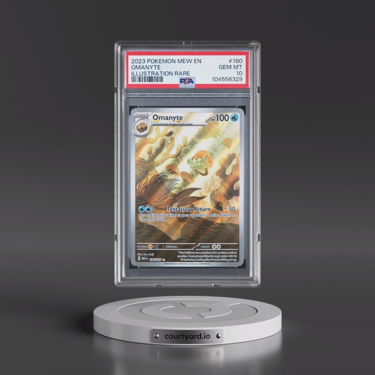 2023 Pokémon Mew EN-151 #180 Omanyte - Illustration Rare (PSA 10 GEM MINT)