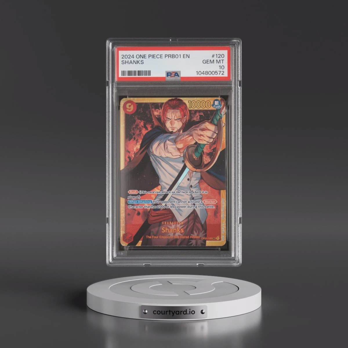 2024 One Piece PRB01-Premium Booster -One Piece Card the Best #120 Shanks (PSA 10 GEM MINT)