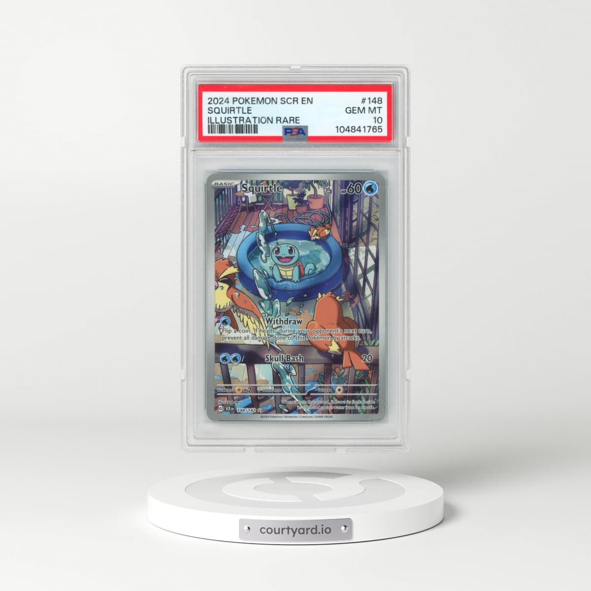 2024 Pokémon Scr EN-Stellar Crown #148 Squirtle - Illustration Rare (PSA 10 GEM MINT)