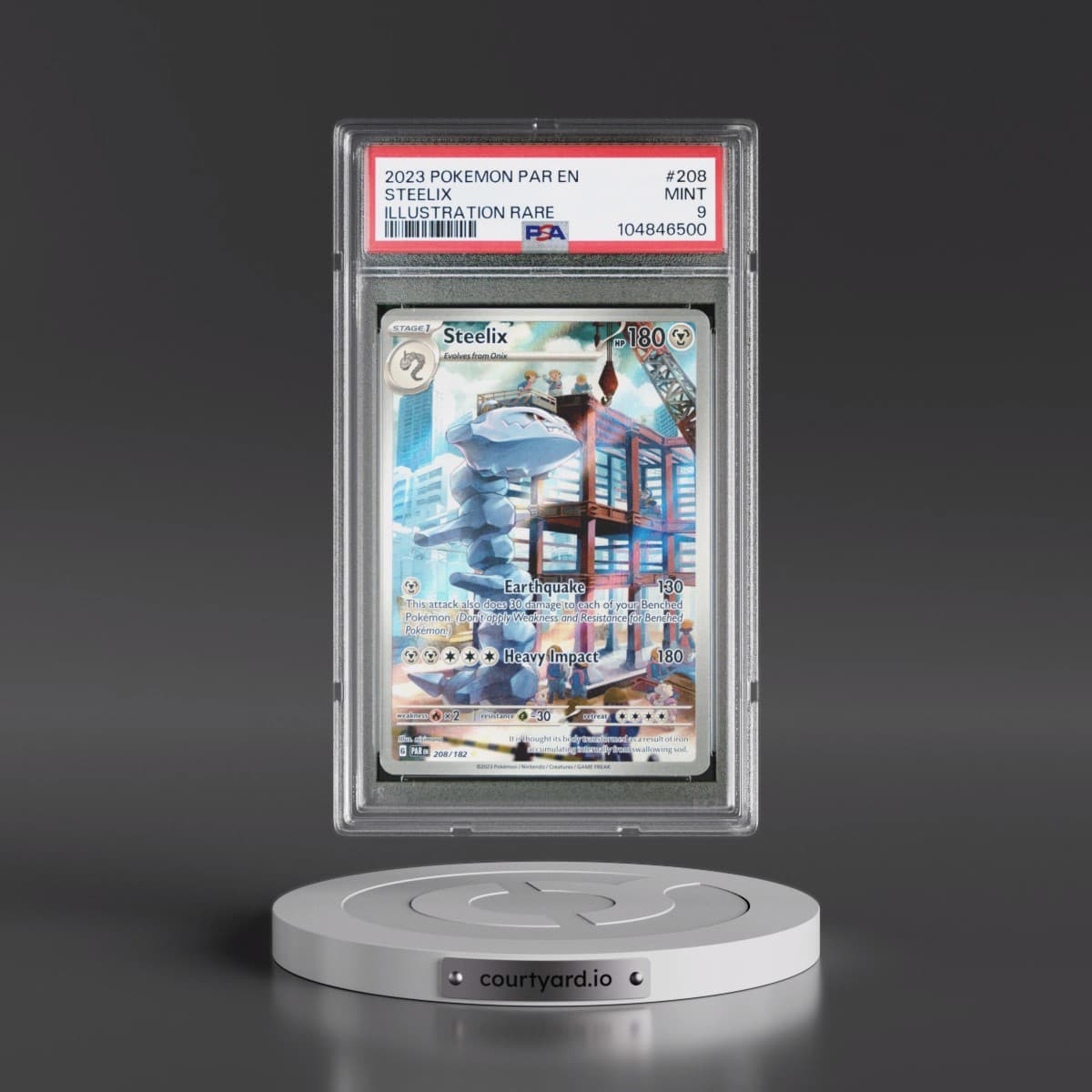 2023 Pokémon Par EN-Paradox Rift #208 Steelix - Illustration Rare (PSA 9 MINT)