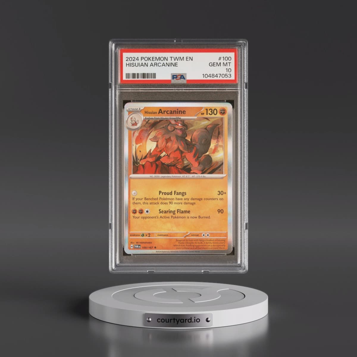 2024 Pokémon Twm EN-Twilight Masquerade #100 Hisuian Arcanine (PSA 10 GEM MINT)