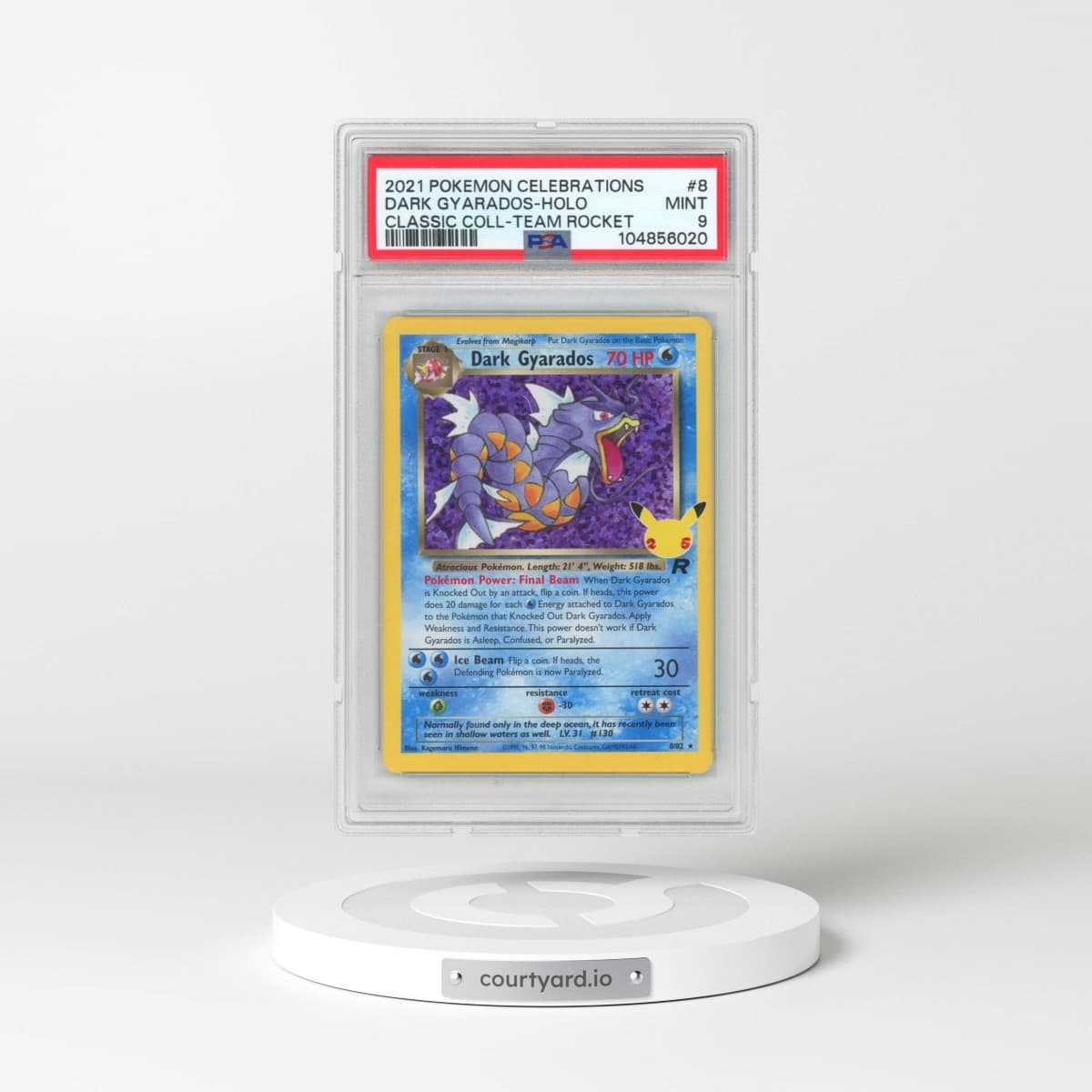 2021 Pokémon Celebrations Classic Collection #8 Dark Gyarados - Holo (PSA 9 MINT)