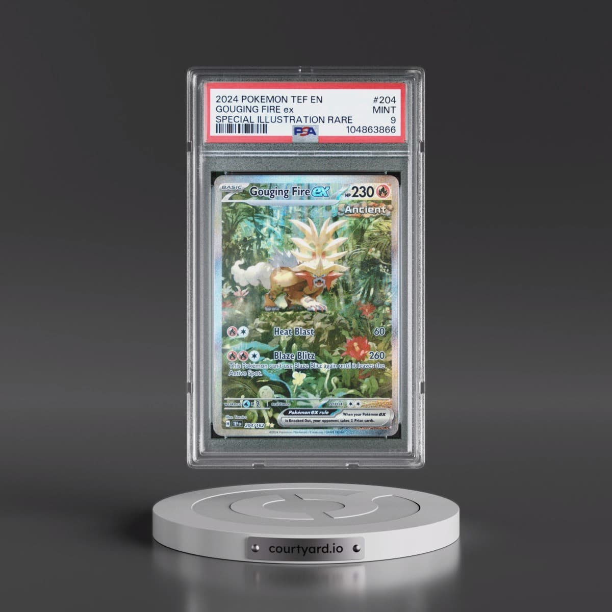 2024 Pokémon Tef EN-Temporal Forces #204 Gouging Fire EX - Holo Special Illustration Rare (PSA 9 MINT)