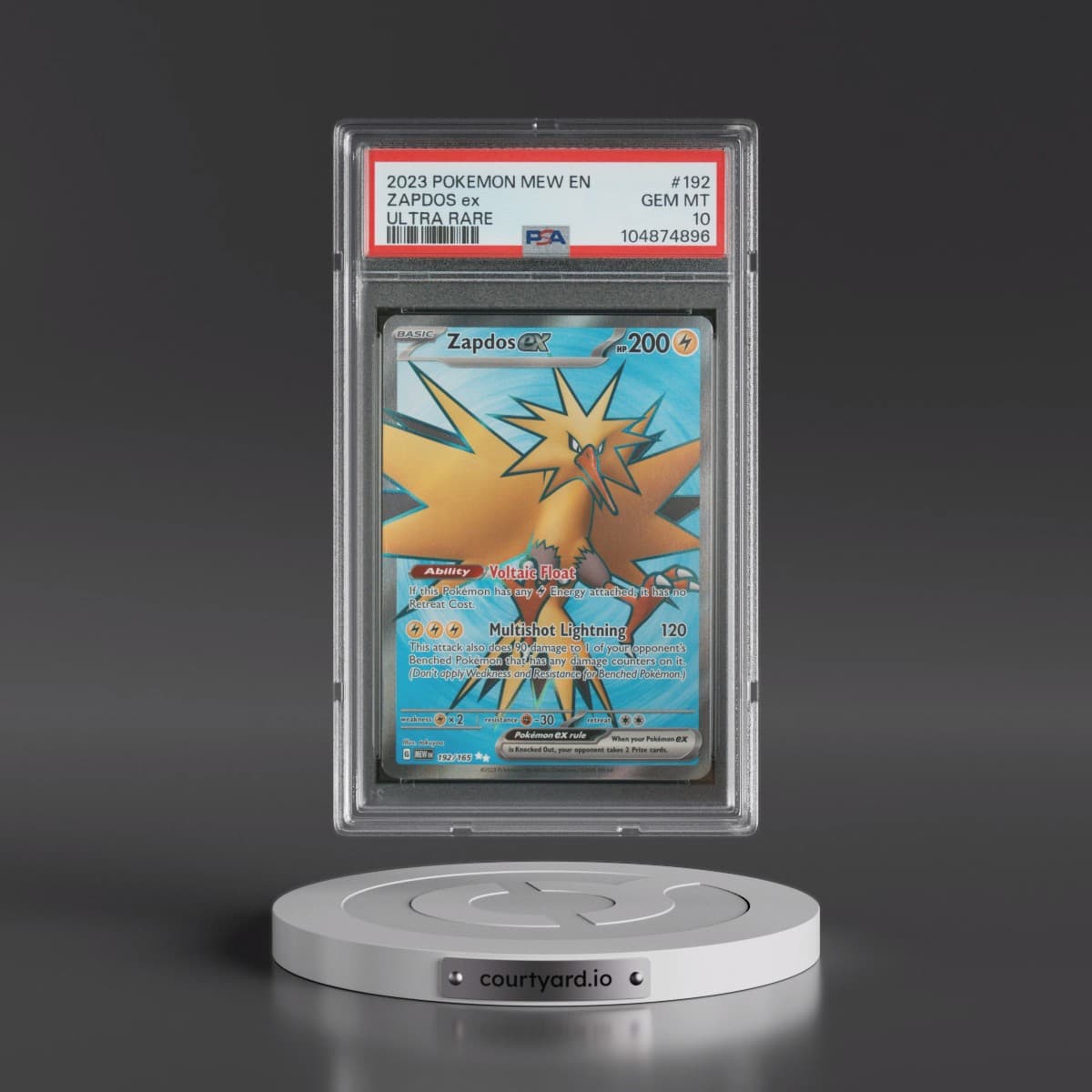 2023 Pokémon Mew EN-151 #192 Zapdos EX - Holo Ultra Rare (PSA 10 GEM MINT)