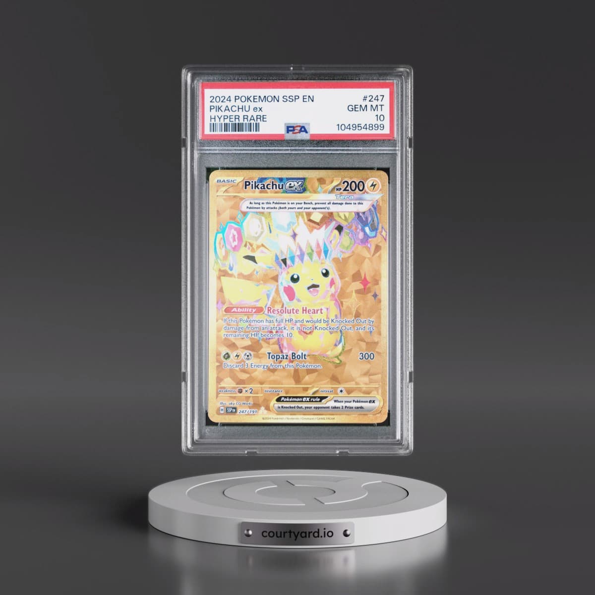 2024 Pokémon Ssp EN-Surging Sparks #247 Pikachu EX - Holo Hyper Rare (PSA 10 GEM MINT)