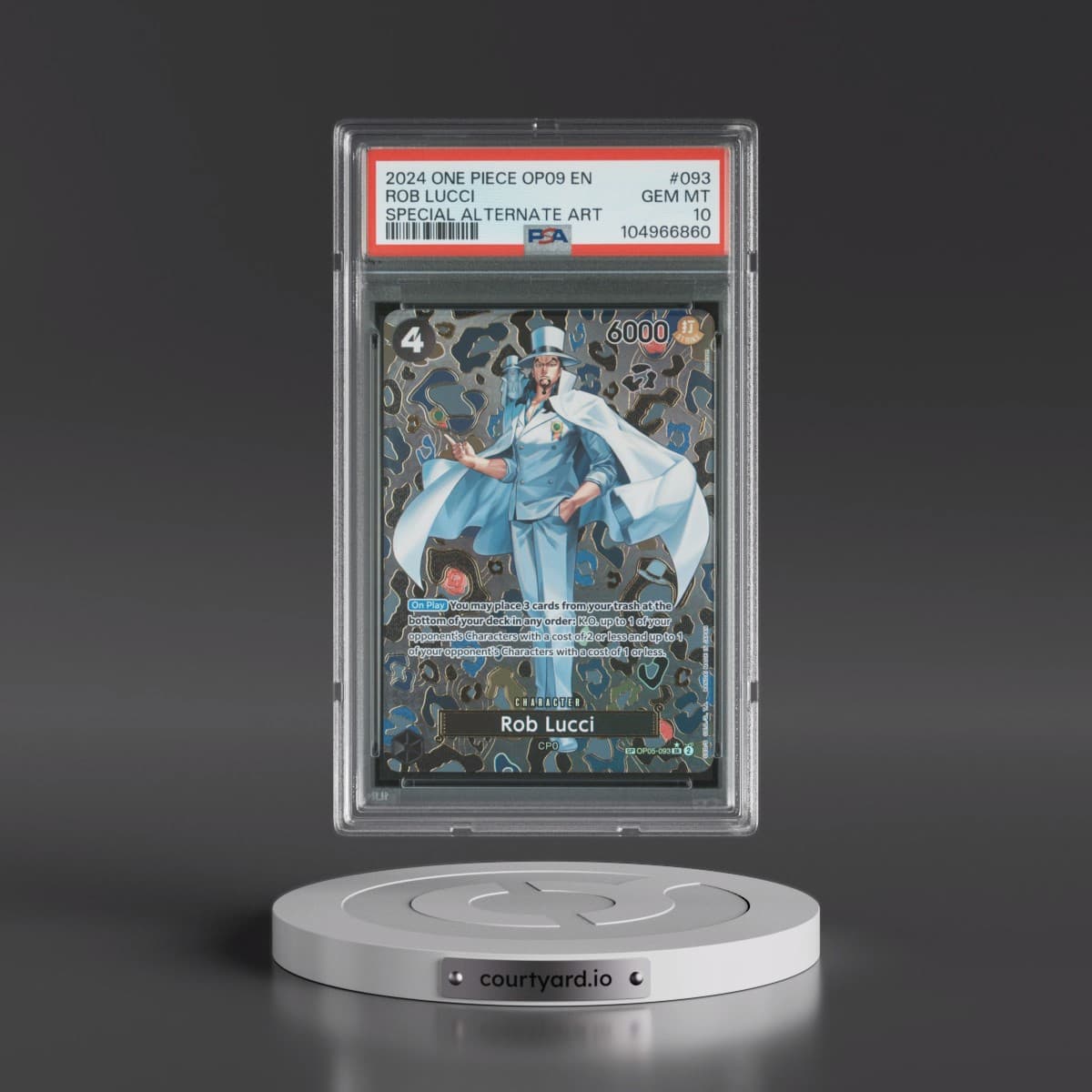 2024 One Piece OP09-Emperors in the New World #093 Rob Lucci - Special Alternate Art (PSA 10 GEM MINT)