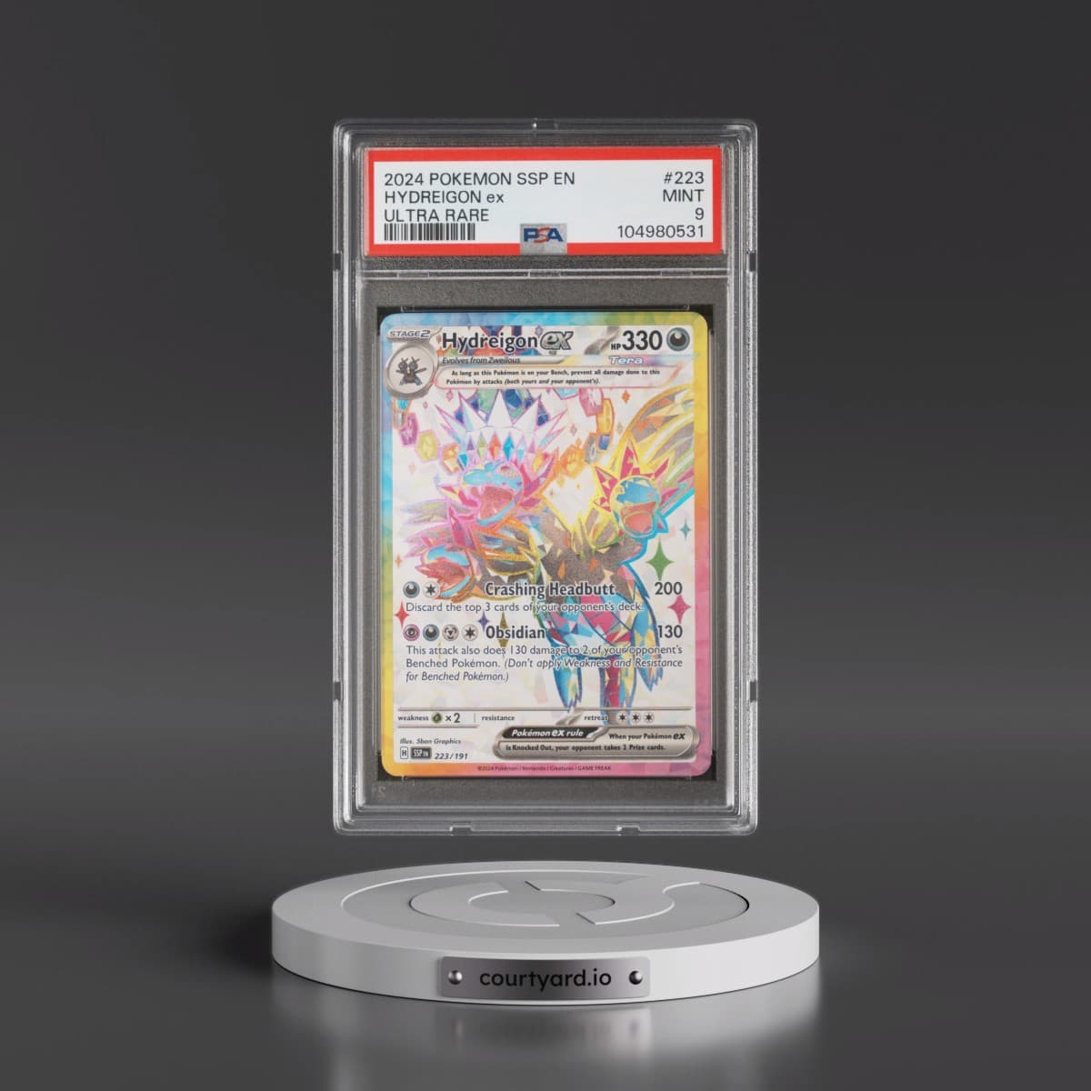 2024 Pokémon Ssp EN-Surging Sparks #223 Hydreigon EX - Holo Ultra Rare (PSA 9 MINT)