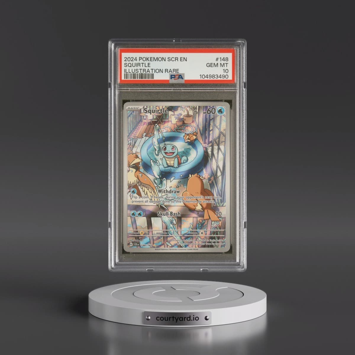 2024 Pokémon Scr EN-Stellar Crown #148 Squirtle - Illustration Rare (PSA 10 GEM MINT)
