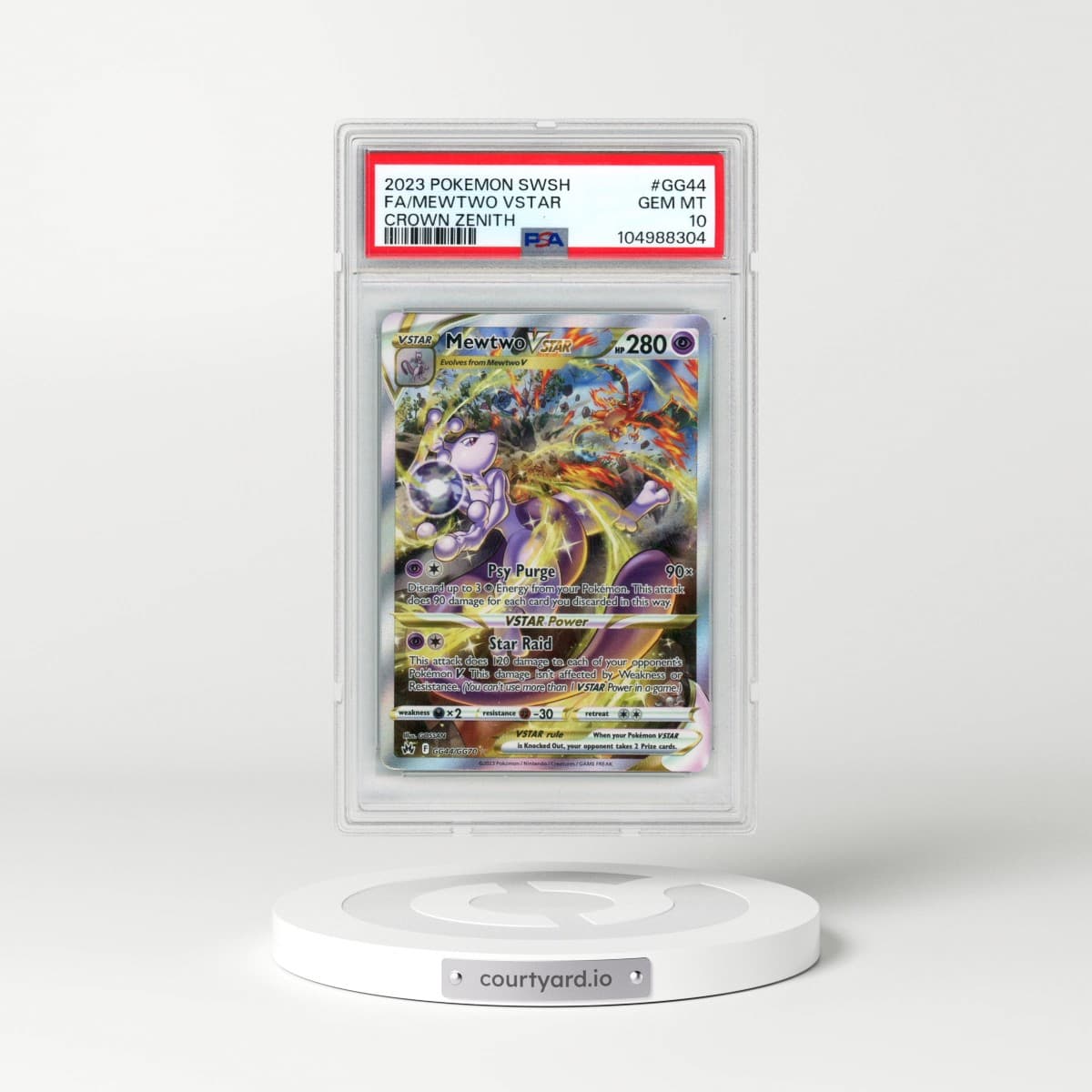 2023 Pokémon Sword and Shield Crown Zenith #GG44 Mewtwo Vstar - Full Art (PSA 10 GEM MINT)