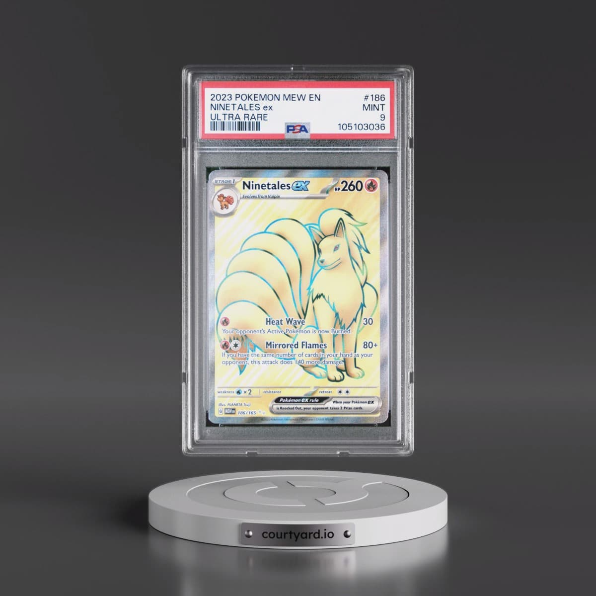 2023 Pokémon Mew EN-151 #186 Ninetales EX - Holo Ultra Rare (PSA 9 MINT)