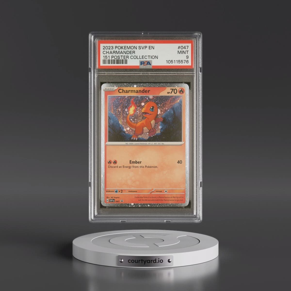 2023 Pokémon Svp EN-SV Black Star Promo #047 Charmander - 151 Poster Collection (PSA 9 MINT)