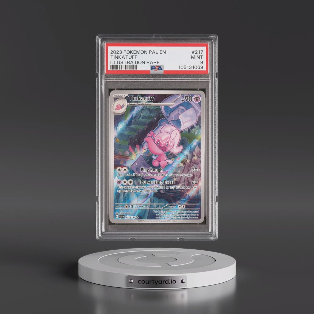 2023 Pokémon Pal EN-Paldea Evolved #217 Tinkatuff - Illustration Rare (PSA 9 MINT)