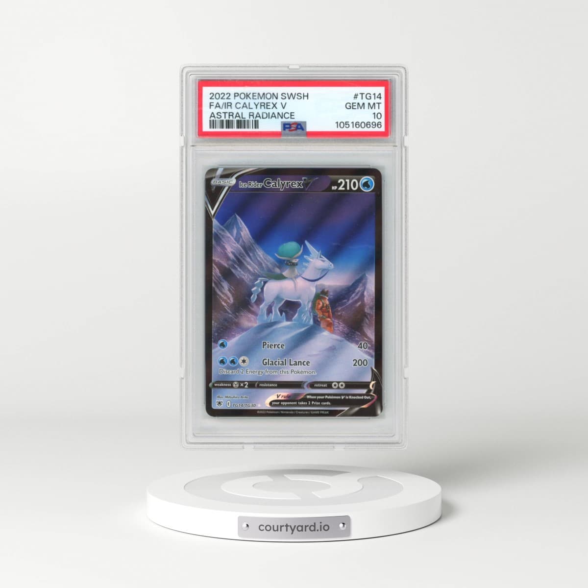 2022 Pokémon Sword & Shield Astral Radiance #TG14 Ice Rider Calyrex V - Holo Full Art (PSA 10 GEM MINT)