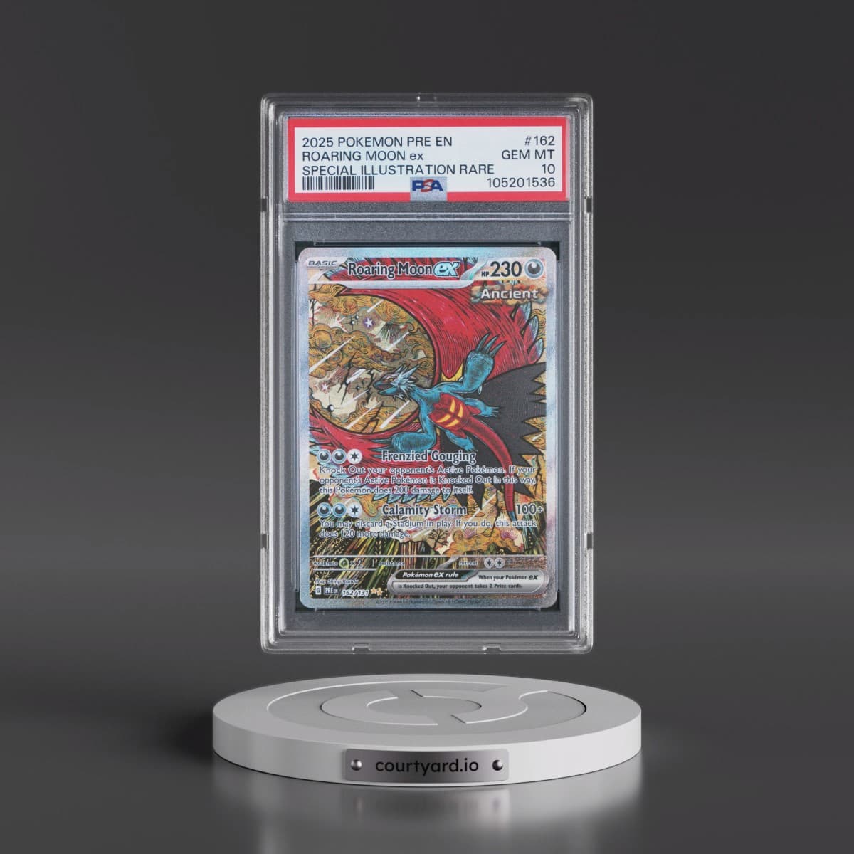 2025 Pokémon Pre EN-Prismatic Evolutions #162 Roaring Moon EX - Holo Special Illustration Rare (PSA 10 GEM MINT)