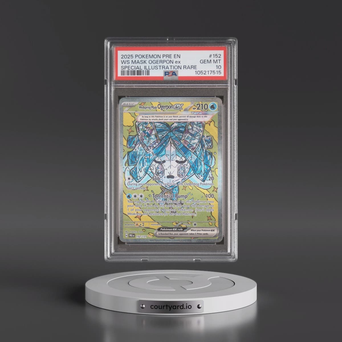 2025 Pokémon Pre EN-Prismatic Evolutions #152 Wellspring Mask Ogerpon EX - Holo Special Illustration Rare (PSA 10 GEM MINT)