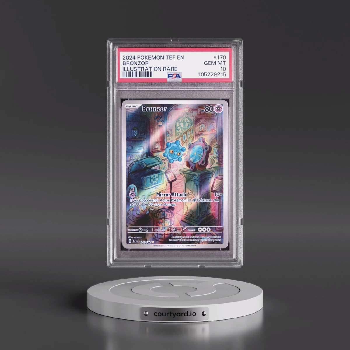 2024 Pokémon Tef EN-Temporal Forces #170 Bronzor - Illustration Rare (PSA 10 GEM MINT)