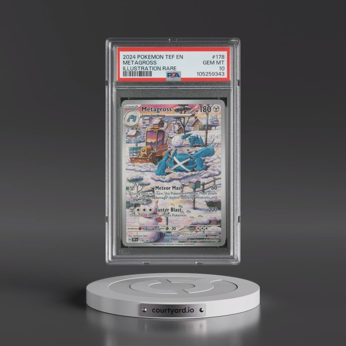 2024 Pokémon Tef EN-Temporal Forces #178 Metagross - Illustration Rare (PSA 10 GEM MINT)