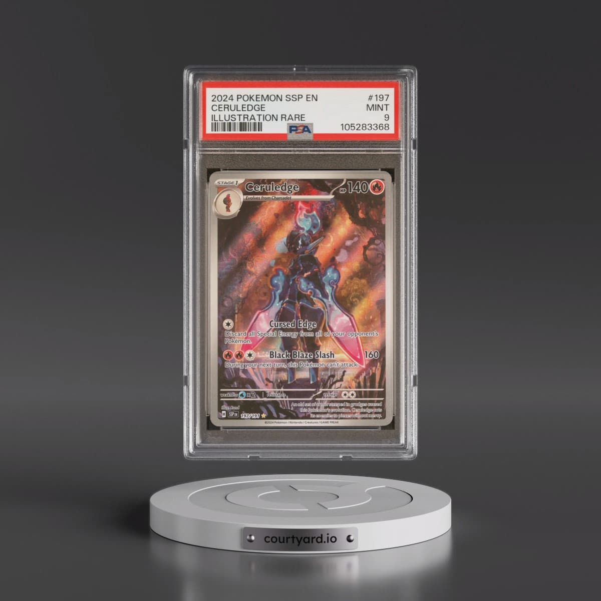 2024 Pokémon Ssp EN-Surging Sparks #197 Ceruledge - Illustration Rare (PSA 9 MINT)