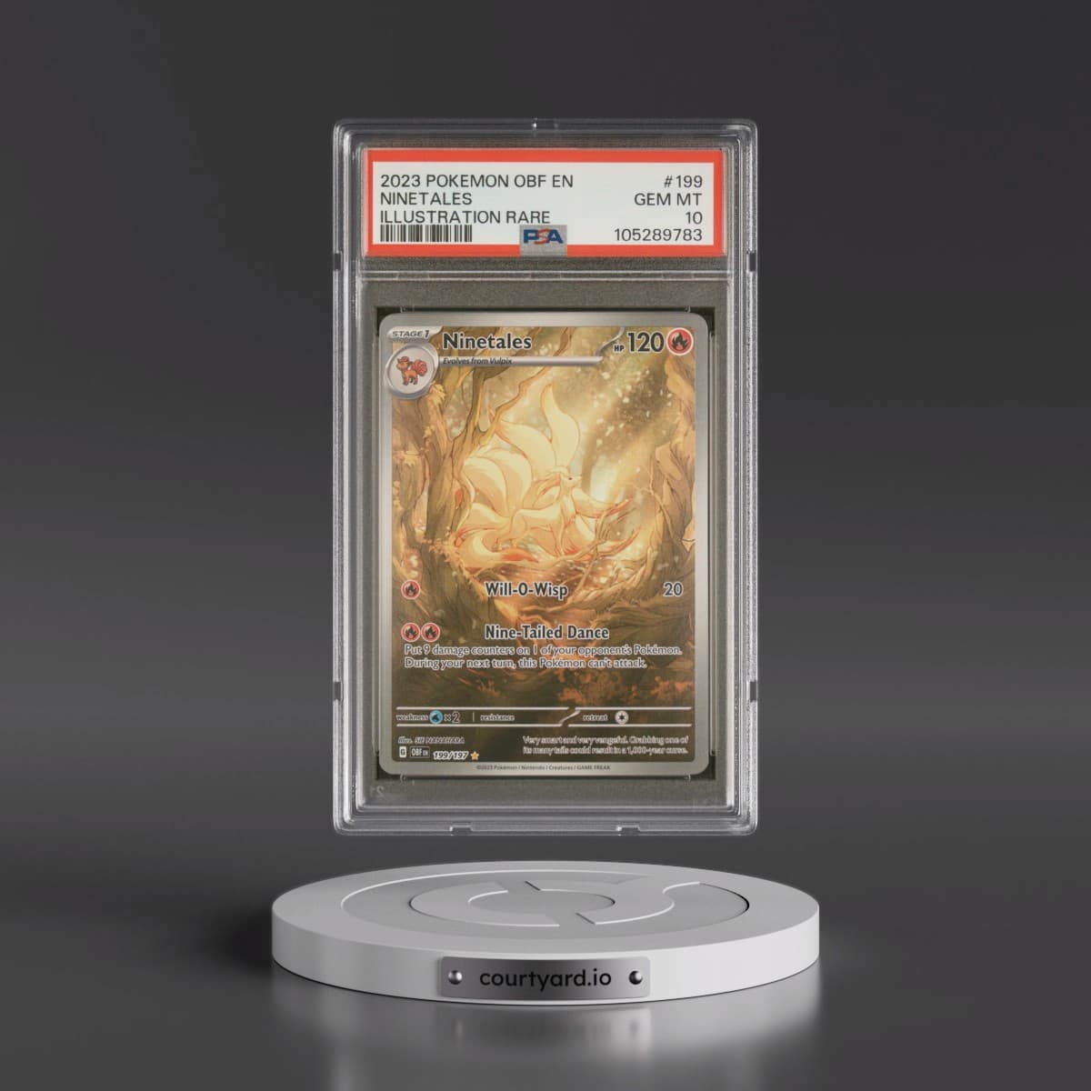 2023 Pokémon Obf EN-Obsidian Flames #199 Ninetales - Illustration Rare (PSA 10 GEM MINT)