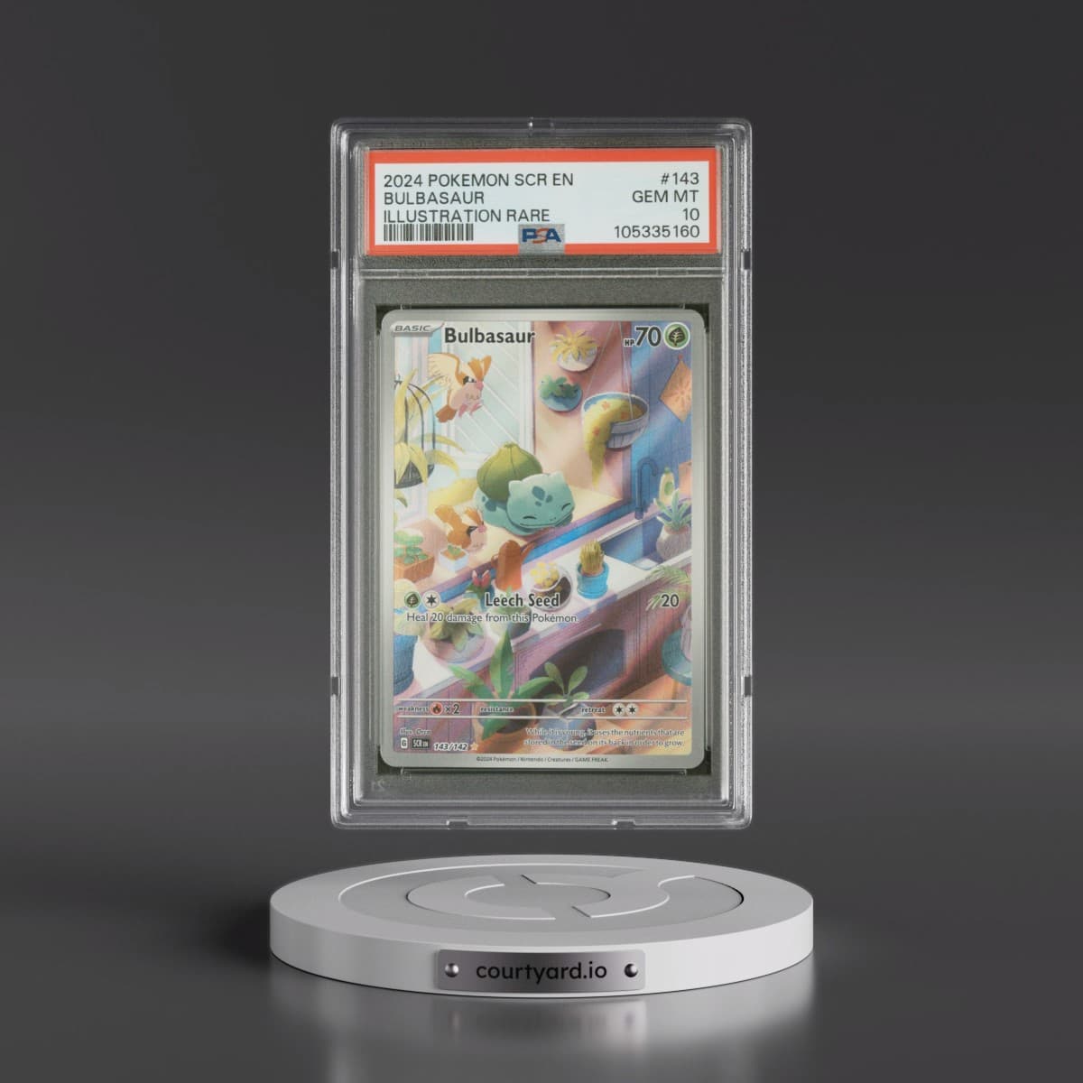 2024 Pokémon Scr EN-Stellar Crown #143 Bulbasaur - Illustration Rare (PSA 10 GEM MINT)