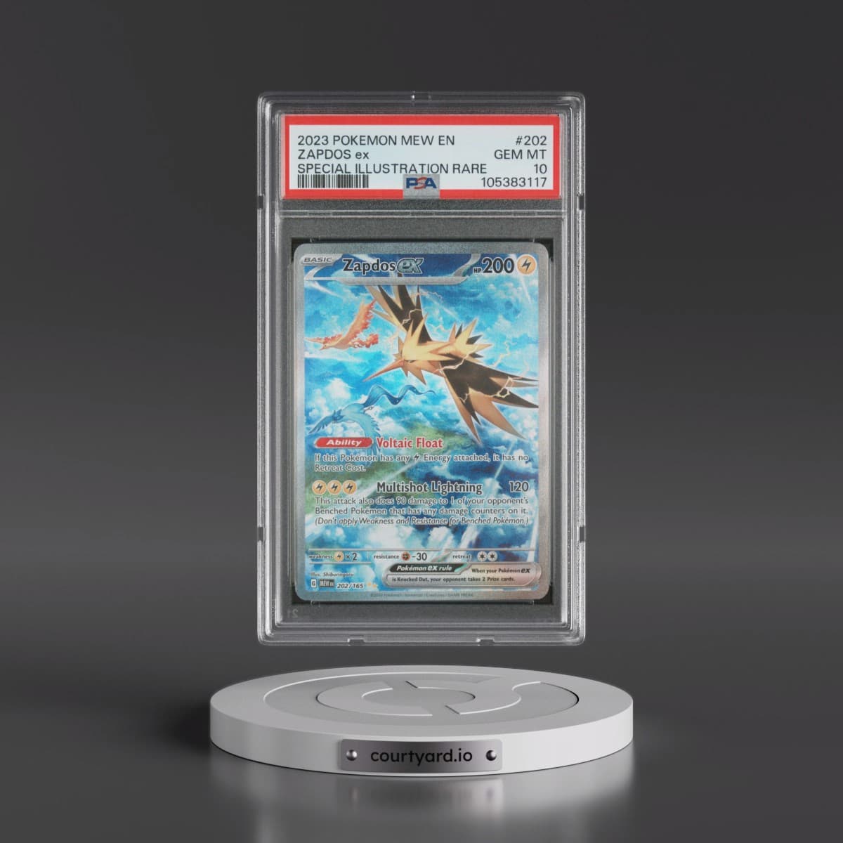 2023 Pokémon Mew EN-151 #202 Zapdos EX - Holo Special Illustration Rare (PSA 10 GEM MINT)