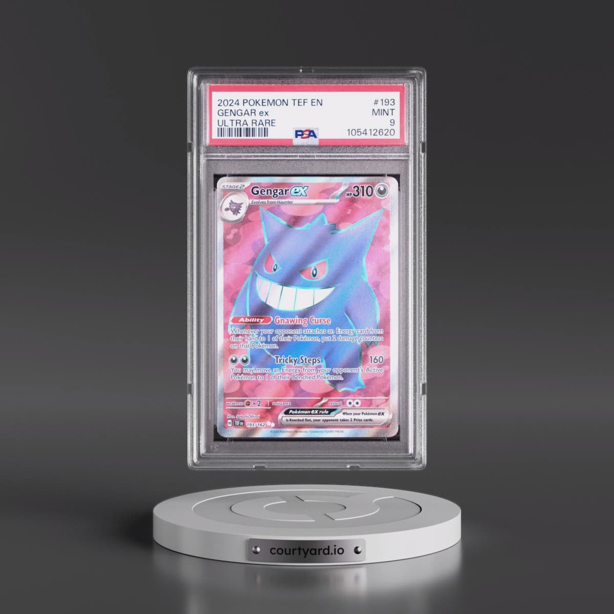 2024 Pokémon Tef EN-Temporal Forces #193 Gengar EX - Holo Ultra Rare (PSA 9 MINT)