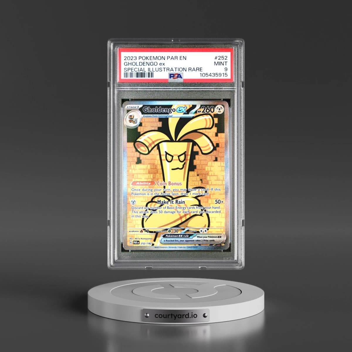 2023 Pokémon Par EN-Paradox Rift #252 Gholdengo EX - Holo Special Illustration Rare (PSA 9 MINT)
