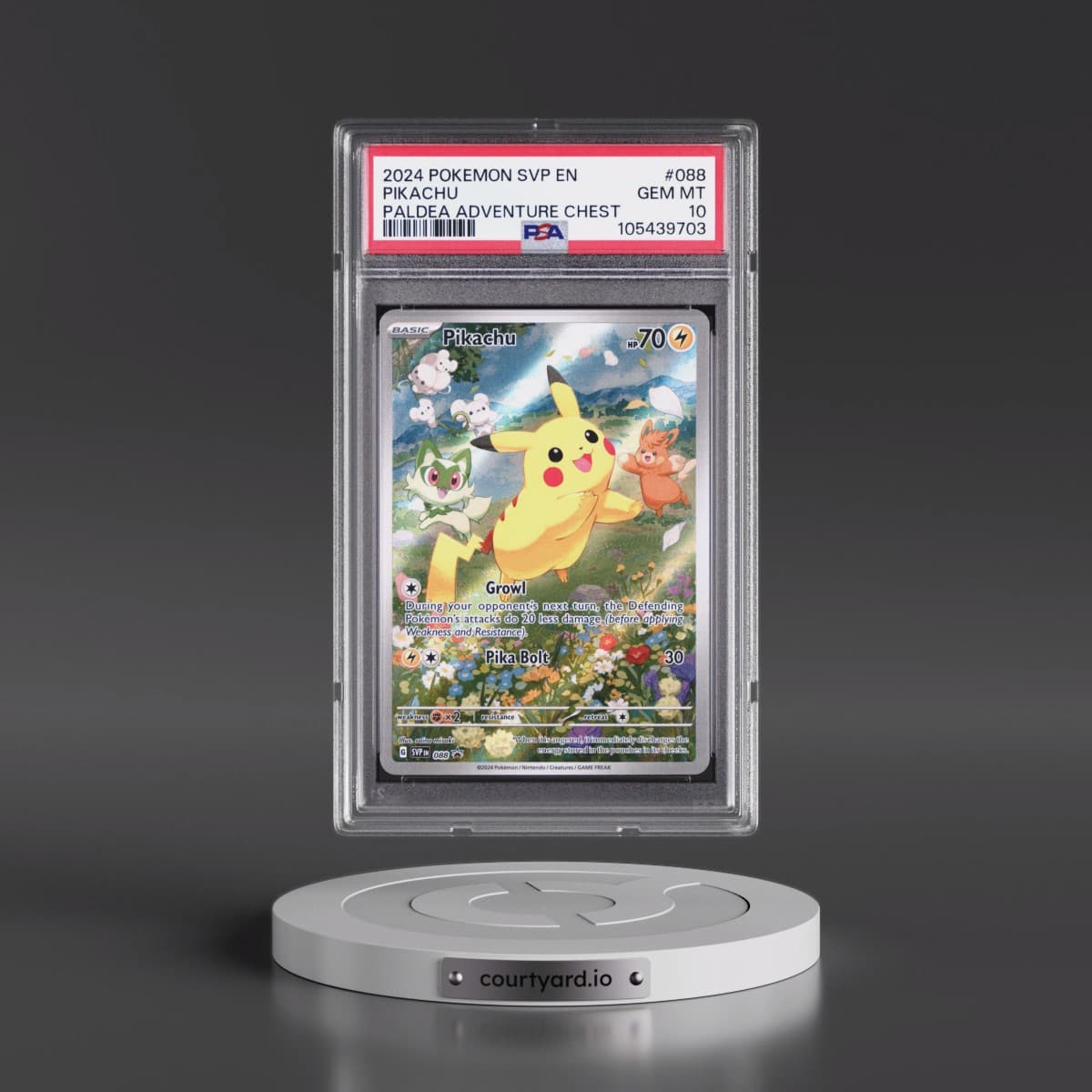 2024 Pokémon Svp EN-SV Black Star Promo #088 Pikachu - Paldea Adventure Chest (PSA 10 GEM MINT)