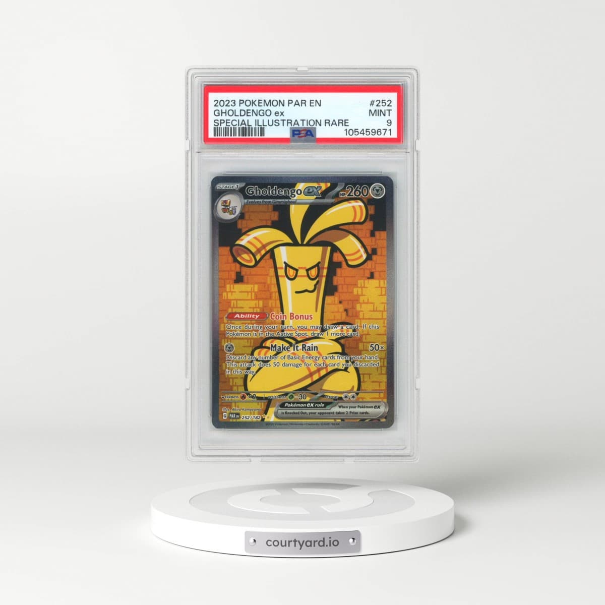 2023 Pokémon Par EN-Paradox Rift #252 Gholdengo EX - Holo Special Illustration Rare (PSA 9 MINT)